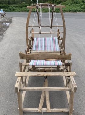 民俗老物件老织布机纺车工具配件纺线锭子旧茶托篦子刷子梭子厂家