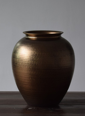 金色落地桌面陶瓷花瓶大号插花器干枝陶罐酒店样板房玄关装饰摆件