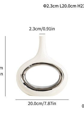 批发电镀上釉北欧亮光创意陶瓷花瓶工艺品摆件高级sheintemu