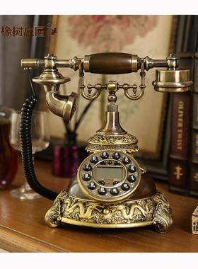 热销古董复古电话机摆件家居饰品欧式家用创意客厅美式摆设工艺品