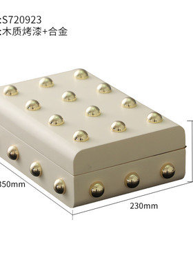 梵茜黑色亚光木质烤漆首饰盒北欧轻奢风家居收纳盒摆件