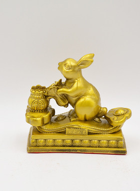 摆件黄铜如意聚宝盆十二生肖动物铜器龙马虎狗礼品宏达