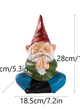 新品庭院摆件地精打坐家居户外侏儒小矮人精灵装饰树脂工艺品