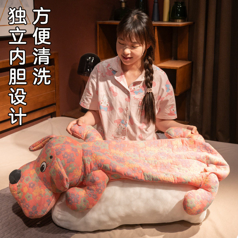 三层纱趴狗长条抱枕女生睡觉夹腿床上孕妇靠枕侧睡床头靠垫大枕头,淘宝优惠券,粉丝福利购,淘宝优惠卷