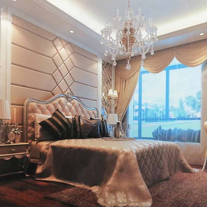 床头包极简风背景墙酒店工程家装新中式客厅卧室软硬硬包墙面装饰 - 图1