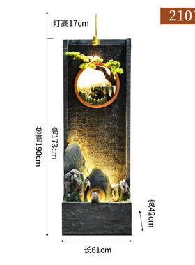 水幕墙屏风户外庭院鱼池背景墙造景喷泉影壁流水墙福禄双全