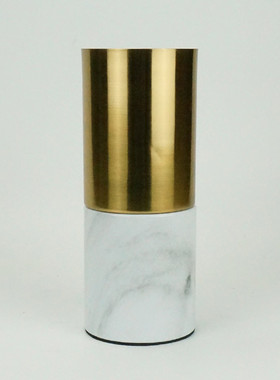 现代简约仿大理石纹金属仿真花花瓶家居饰品金色欧式软装客厅摆件