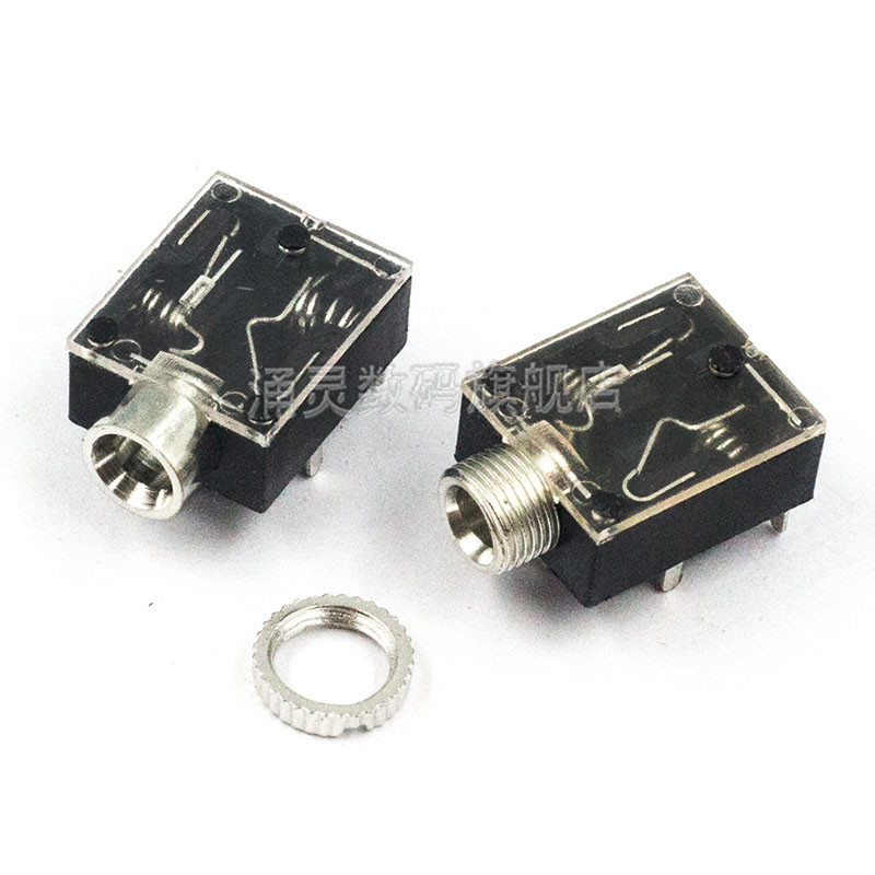 DC30V 0.5A 3.5立体声耳机音频母座 带螺母5脚直插双声道PJ-324M - 图3