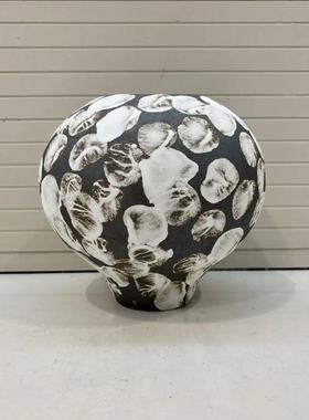 日式侘寂风民宿复古陶罐花瓶中式插花花器居家粗陶样板房软装摆件