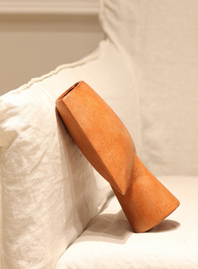 摆件侘寂风花瓶感莫复古花器客厅艺术玄关陶瓷兰迪陶罐