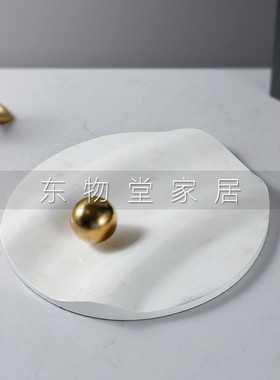 热销简约现代树脂底盘仿古摆件创意波浪托盘客厅餐桌软装艺术饰品