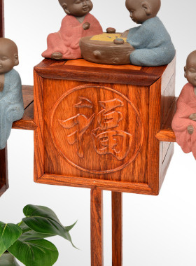 热销中式花梨木小博古架壁创意挂式多宝阁实木古董架置物架挂墙装