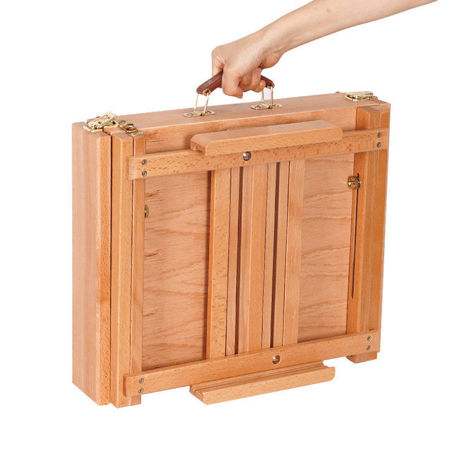 Desktop beech wood drawer easel for desktop art students multi-function folding portable sketching outdoor tool box