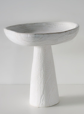 桐果复古泡创意盆泡桐花瓶摆件三角托盘圆盘水果点心盘摆拍道具