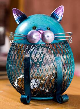 工艺品小猫钱罐创意家居摆件金属现代小猫装饰摆件工艺品