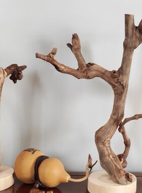 1vpk原木树杈摆设底托摆件 书架客厅茶几带 手工天然把玩首饰实木