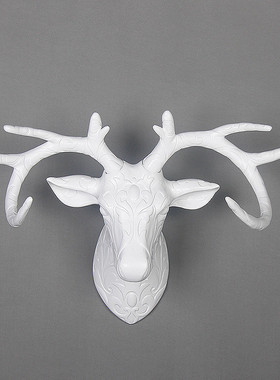 风格热销创意仿真动物鹿头墙面壁挂装饰欧式室内玄关树脂工艺摆件