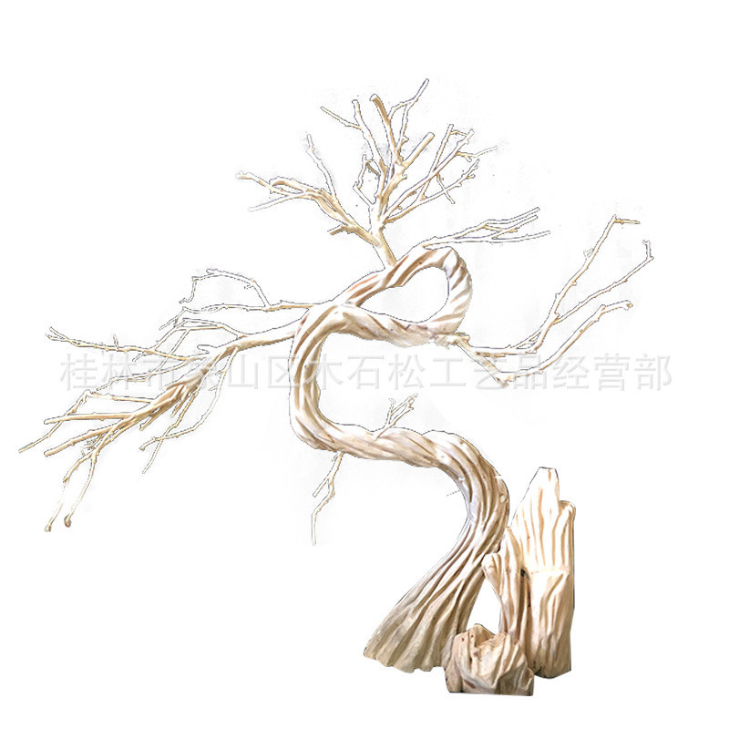 造型枯树枝手工仿真树根雕艺术桐木摆件树橱窗会议室装饰景观树 - 图2
