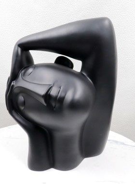 摆件轻奢客厅办公室居家装饰黑白艺术抽象北欧小众创意落地摆设