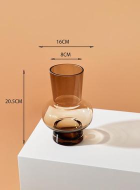 花瓶玻璃高级感复古创意中式中古大小ins风高房间装饰品值颜灯笼