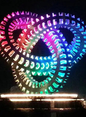 户外大型网红发光雕塑不锈钢灯光亮化动态装饰创意水景落地大摆件