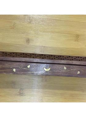 .香盒印度香插香道香炉木菩提镶嵌铜抛光大盒30厘米（精品）