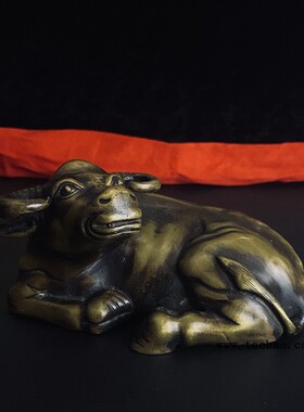 黄铜牛摆件装饰摆件卧牛生肖牛家居工艺品复古