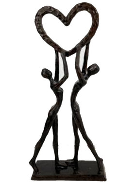 金属工艺品人物摆件客厅举心现代创意双手书房装饰礼品