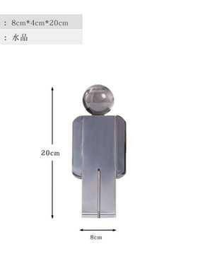 现代简约抽象水晶摆件机械人设计师人物北欧客厅样板房软装装饰品