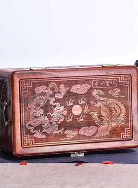 中式新娘用收纳盒箱结婚婚庆送礼彩礼箱礼金红木质工艺品首饰盒