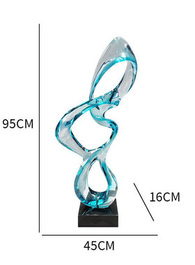 酒店玄关水晶透明树脂摆件大堂样板房雕塑摆件透明落地抽象厂家