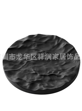 现代极简样板房水波纹山脉树脂托盘饰售楼部果盘果娄软装摆件