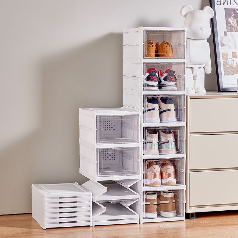 透明鞋盒免安装加厚鞋架可折叠一体式鞋柜收纳盒塑料防尘简易欧清,淘宝优惠券,粉丝福利购,淘宝优惠卷