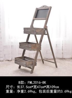 7wlo田园木质花车花架置物架花店复古陈列展架多功能橱窗装饰推