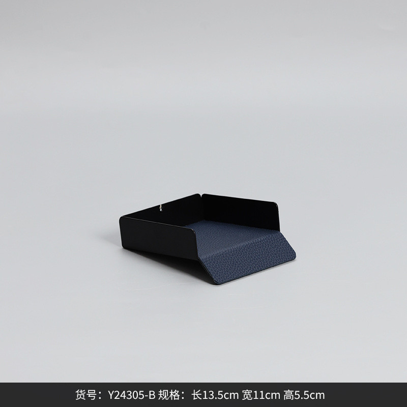 博西家居轻奢皮质托盘家居客厅餐厅桌面收纳盘样板间软装饰品 - 图1