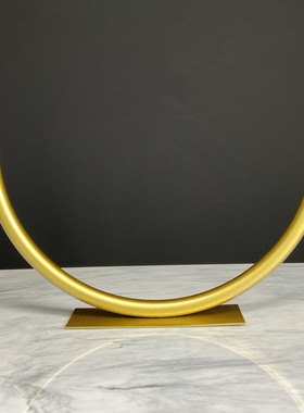 北欧轻奢摆件几何半圆形铁艺创意样板房售楼处客厅玄关工艺品摆设