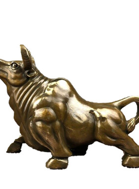 批发仿古黄铜抬头牛客厅摆件家居动物黄铜生肖牛摆设工艺礼品
