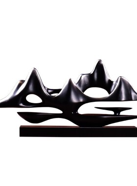 新中式雕塑假山云山摆件酒店桌面玄关样板房装饰品大堂艺术品摆设