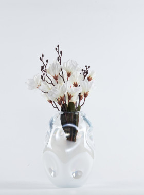 热销轻奢五彩炫彩吸花器花瓶琉璃摆件样板间家居窝卧室装饰品工艺