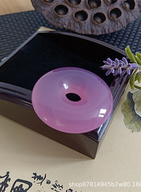 天然高冰粉玉髓平安扣吊坠40mm50毫米直径大平安扣淡粉色粉紫色女