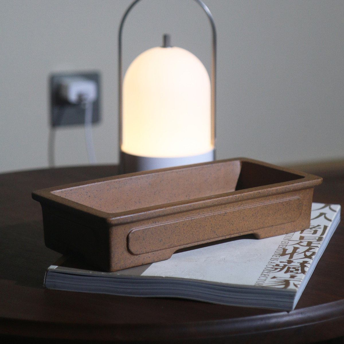 热销紫砂花盆唯珍柴降长方形马槽盆开窗面奎面柴烧段泥烧坡泥手工 - 图1