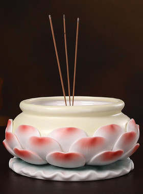 慈玉阁陶瓷莲花香炉家用供奉竹签香香炉大号佛堂供桌佛具供奉用品