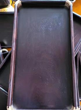 紫光檀托盘端茶木质独板托盘简约中式端菜收纳托盘