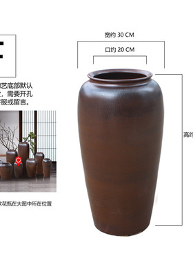 新中式现代简约落地客厅插花景德镇手工陶瓷器大花瓶摆件陶罐