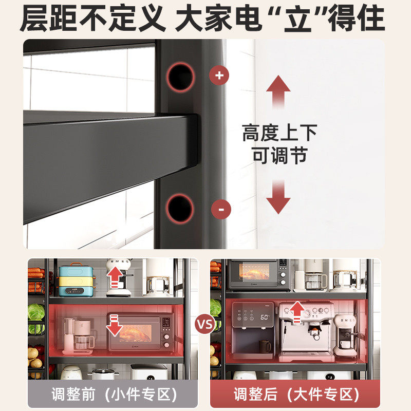 厨房菜篮子置物架落地多层水果蔬菜储物筐家用微波炉锅架收纳架子,淘宝优惠券,粉丝福利购,淘宝优惠卷