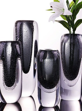 现代简约琉璃轻奢气泡花瓶艺术客厅样板间家装饰高级感插花瓶摆件