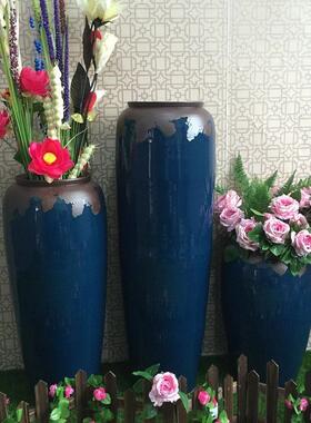 创意陶瓷大号花瓶落地大花瓶客厅餐厅办公室陶瓷花瓶摆件三件套