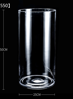 特大号落地玻璃花瓶直筒富贵竹水养插花透明水培花盆鱼缸一体摆件