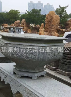 热销石雕花盆花钵园林摆件中式欧式花钵门口户外小花坛广场庭院花