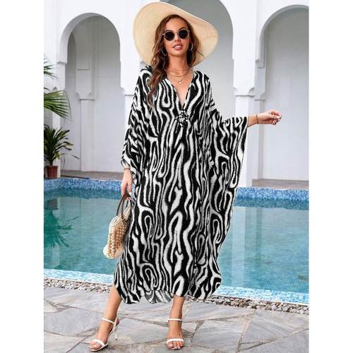 沙滩罩衫（中间编织度假长袍8752人棉11色）y - 图2